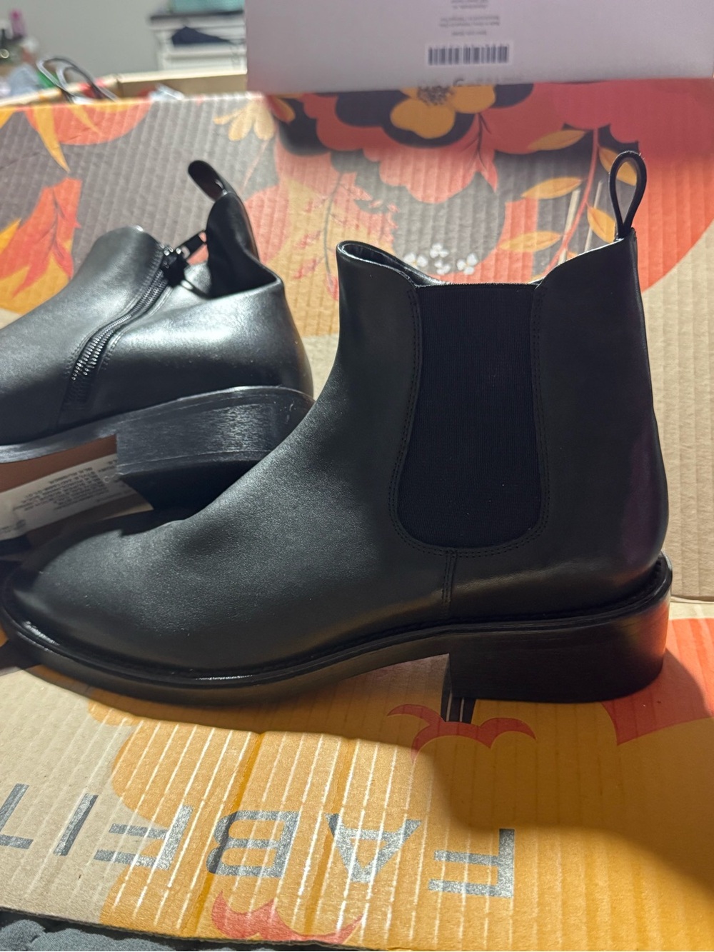 Vaneli Black Leather Chelsea Ankle Boots